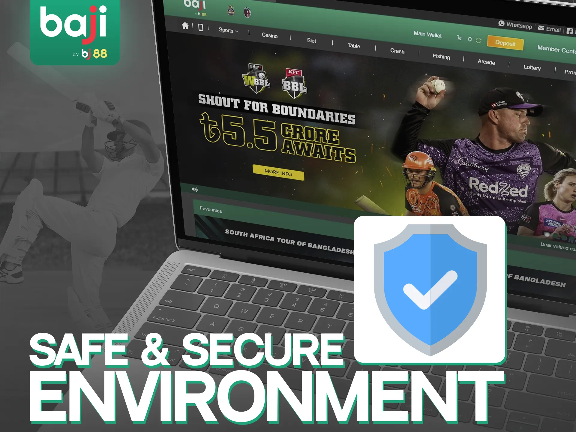 Baji Casino maintains the privacy of all players.