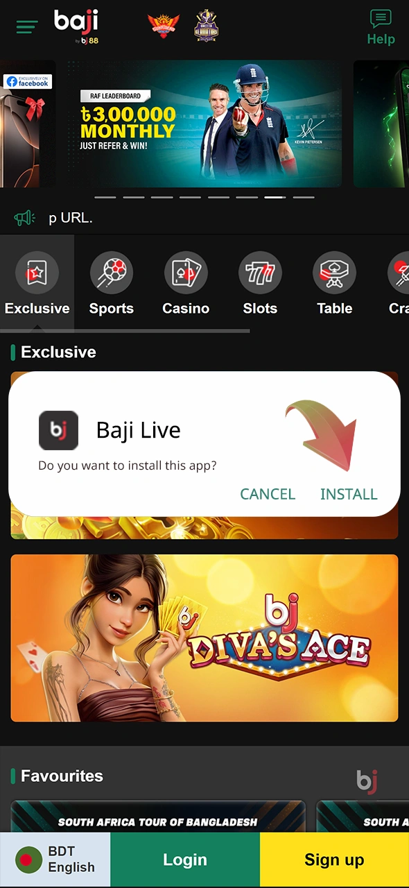 Open the file and follow the instructions to install Baji Live app