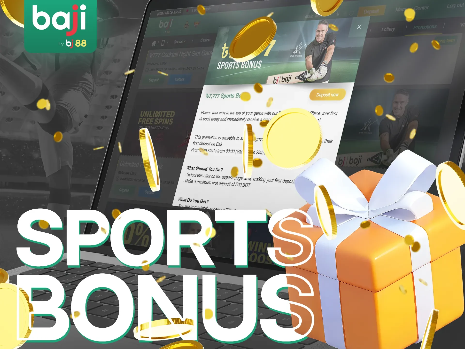 Receive a sports bonus with your first deposit at Baji Live.