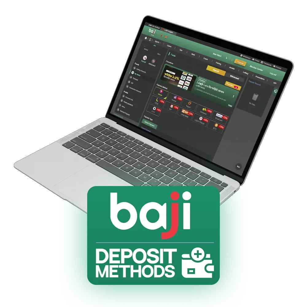 You can choose from many several deposit methods at Baji Live.