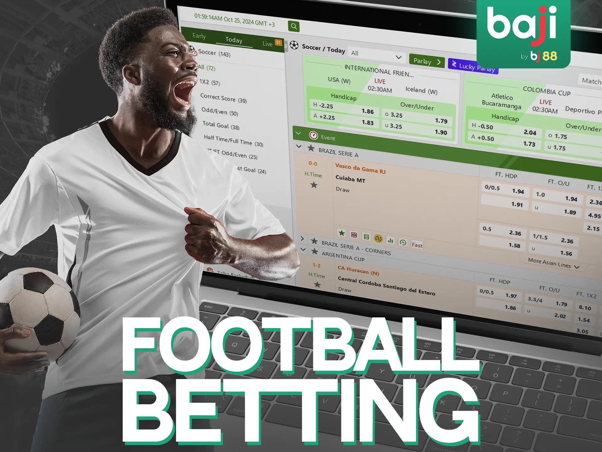 Baji Live soccer betting section