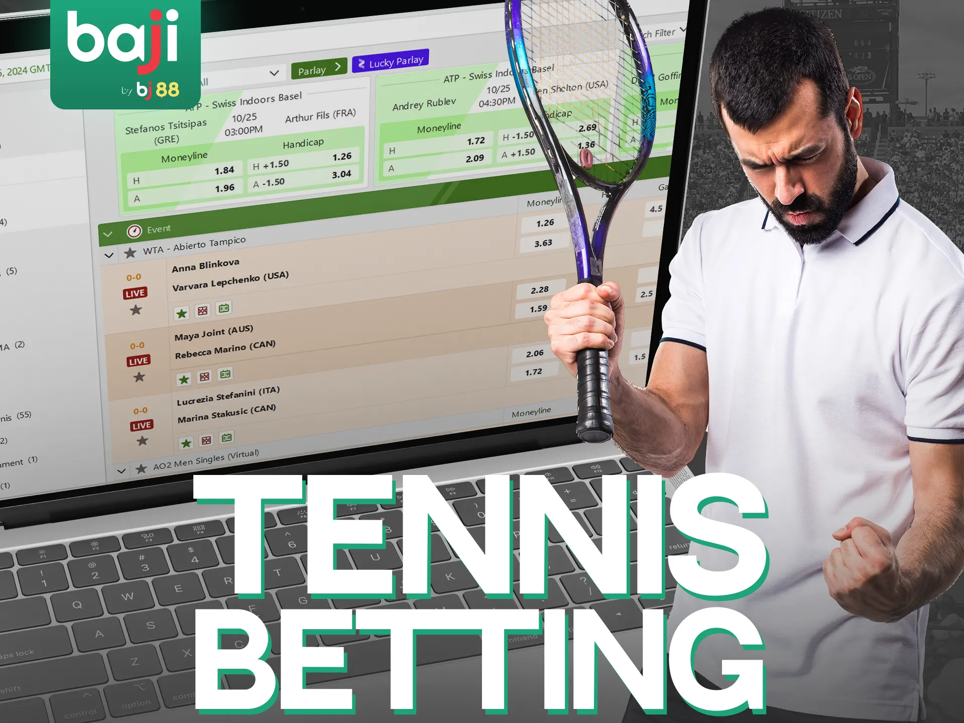 Baji Live Tennis Betting section