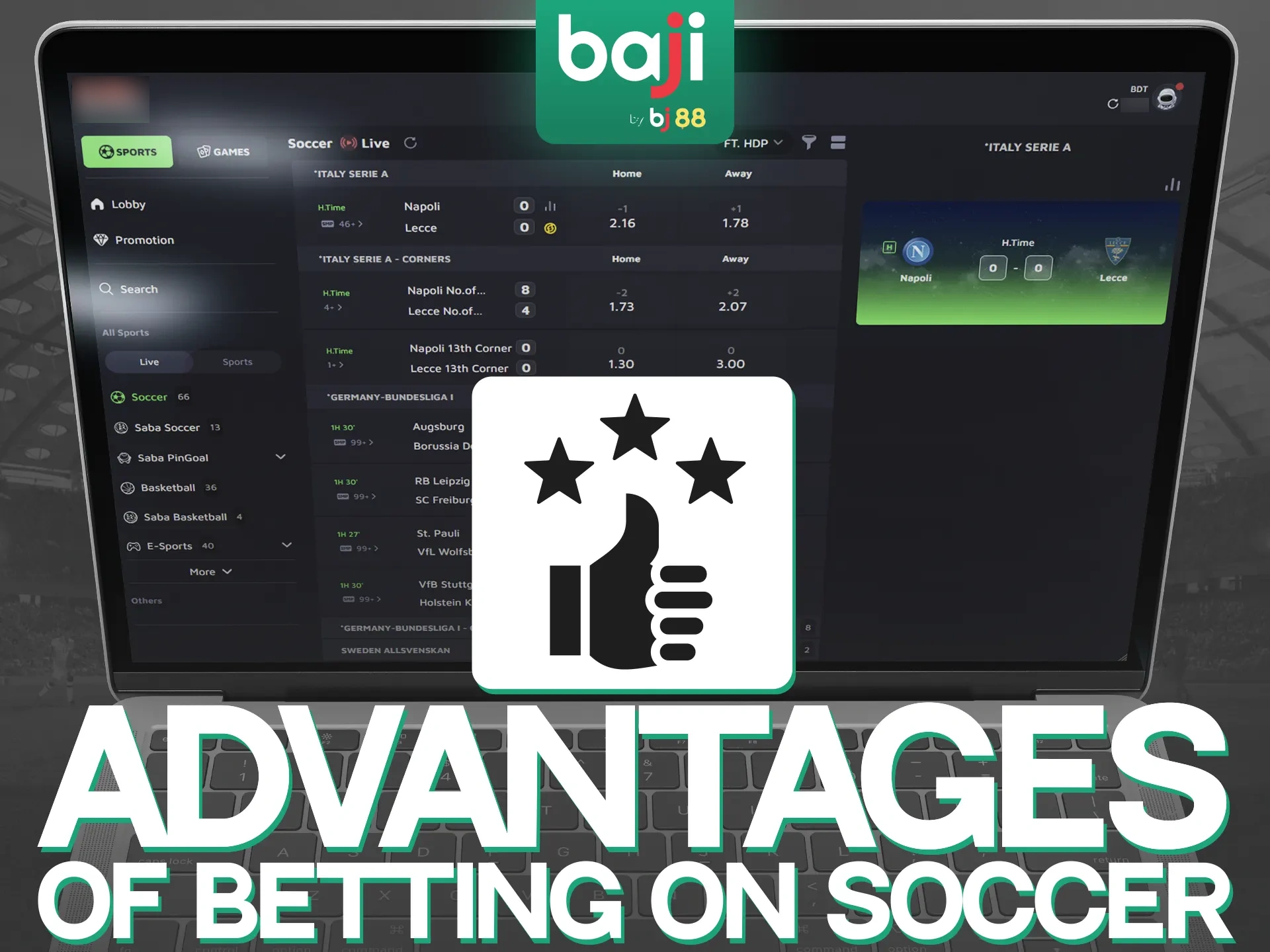 Clients can enjoy many benefits when betting on soccer at Baji Live.