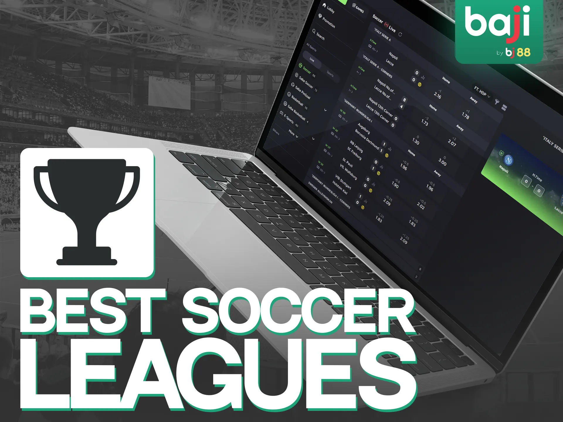 You can bet on many popular soccer leagues at Baji Live.