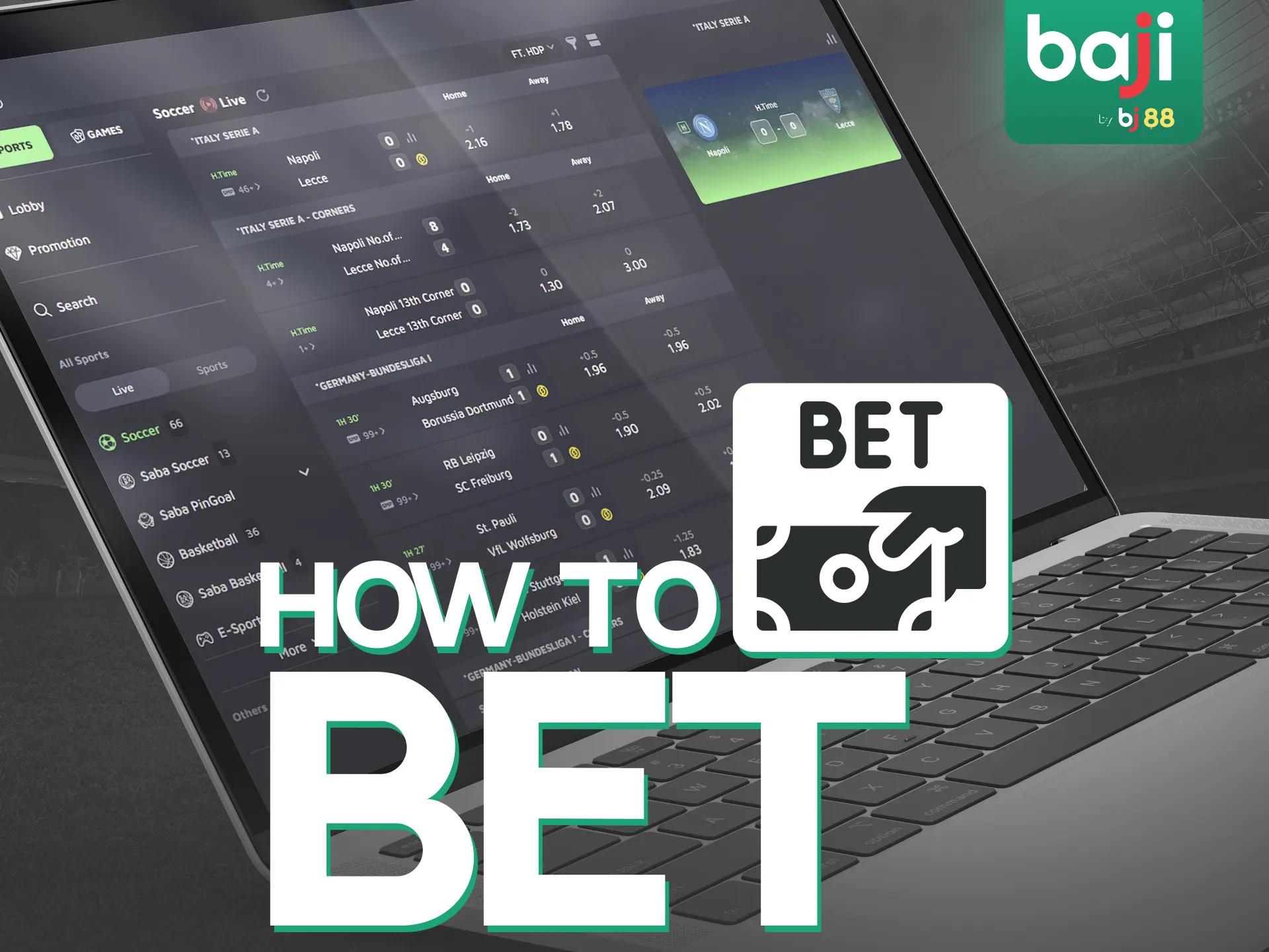 Here are the steps to start betting on soccer at Baji Live.