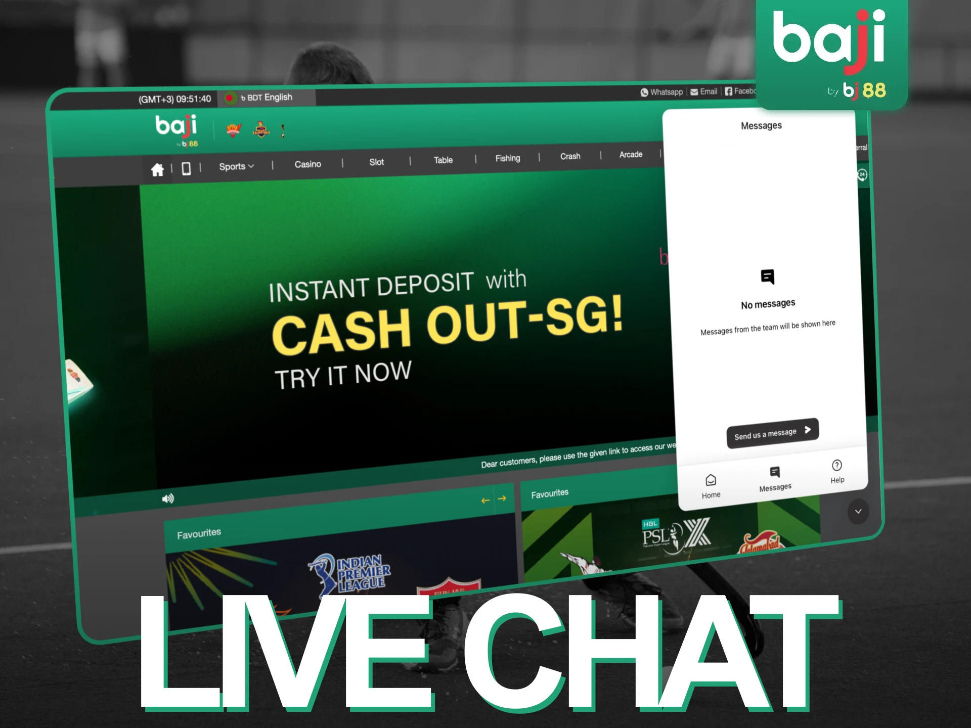 If you have any questions, you can contact the technical support service of the Baji Live online casino.