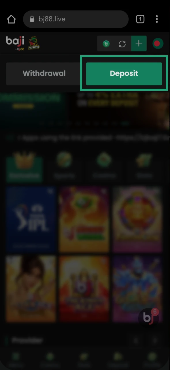 To start playing, you need to make a deposit at Baji Live online casino.