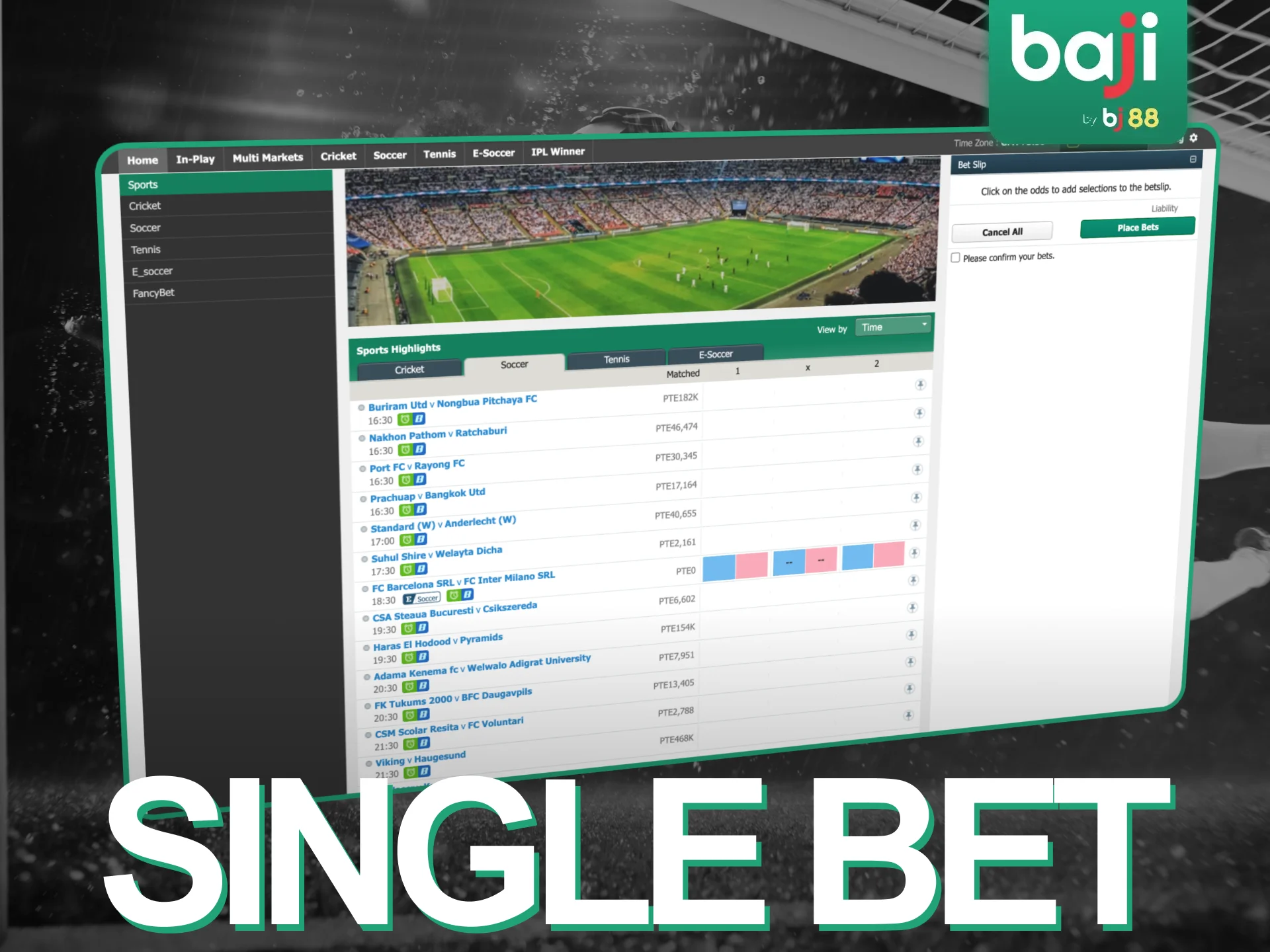 Place Single Bet on your favorite sports at Baji Live online casino.