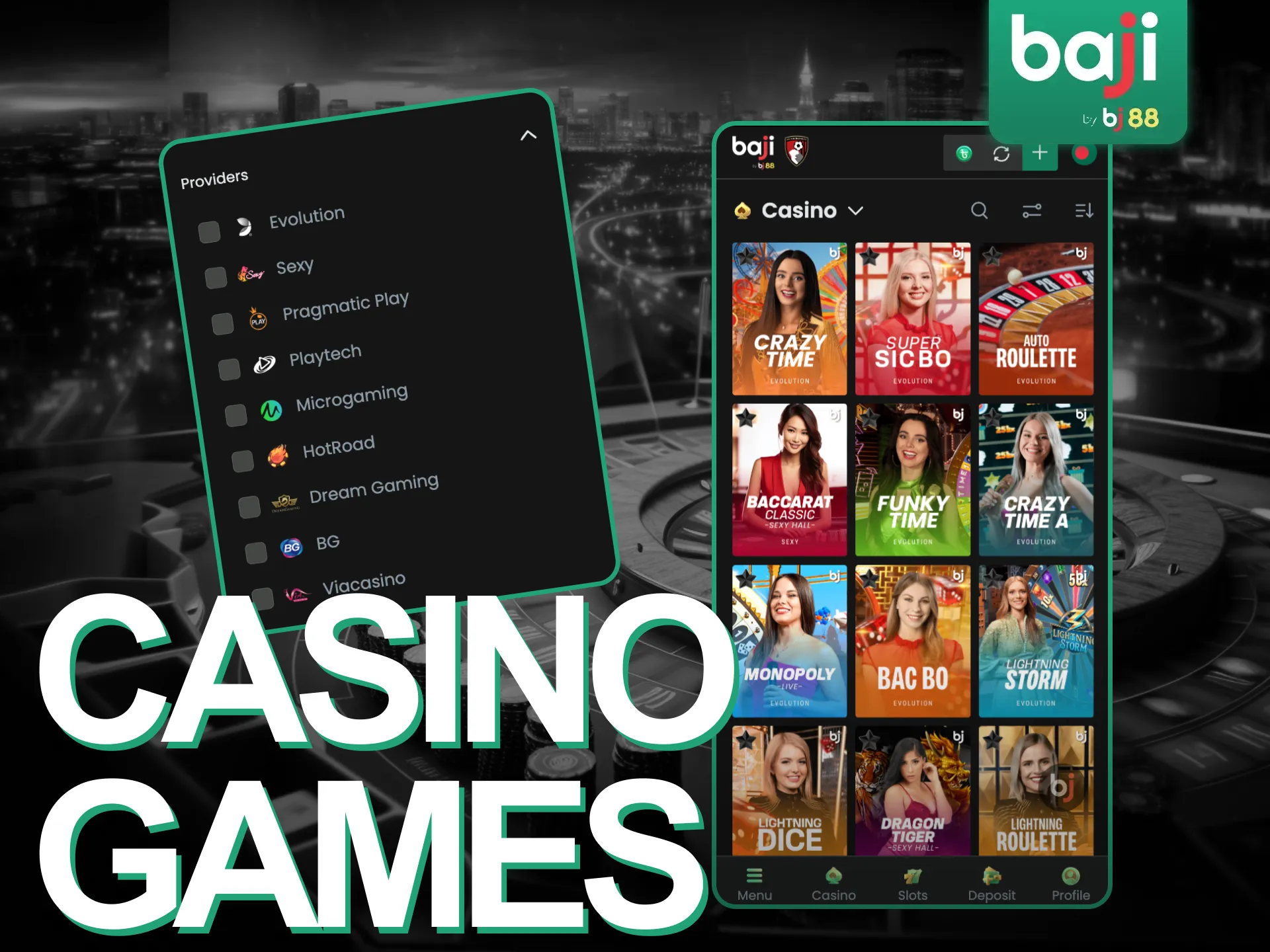 In the Baji Live online casino app you can find a large selection of casino games.
