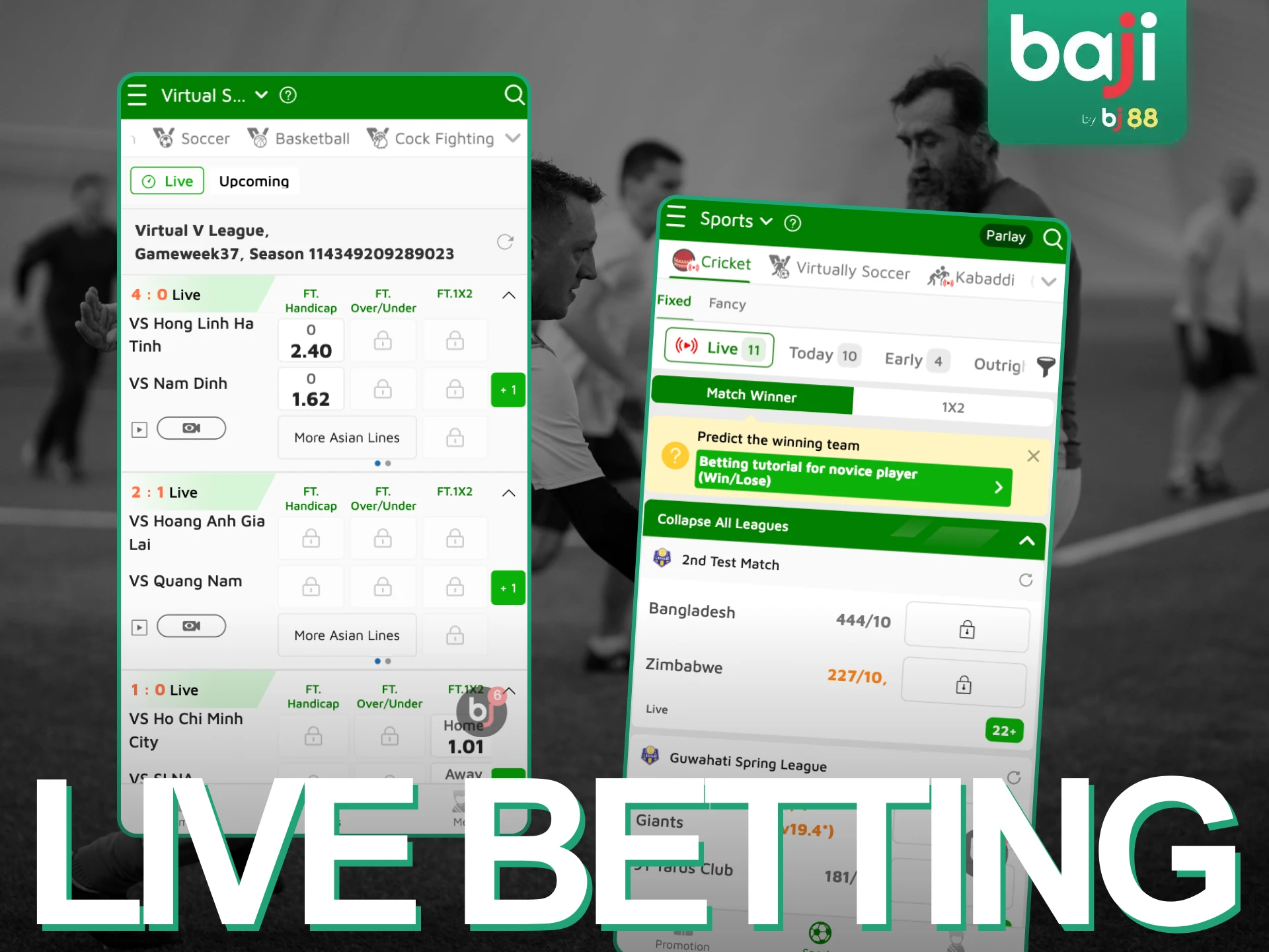 Bet on sports in the Baji Live online casino app.