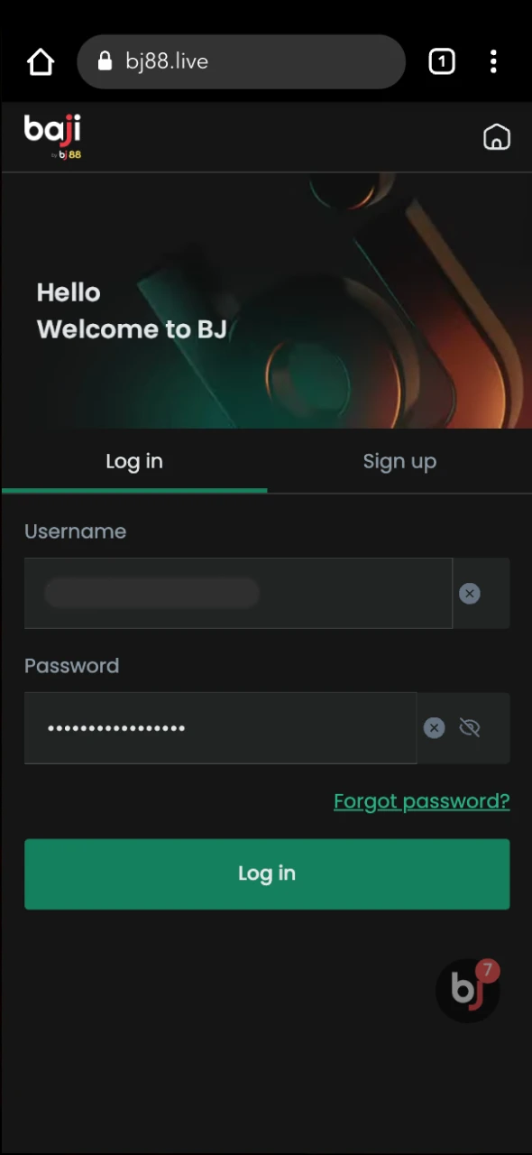 Log in to the Baji Live online casino website to be able to place bets.