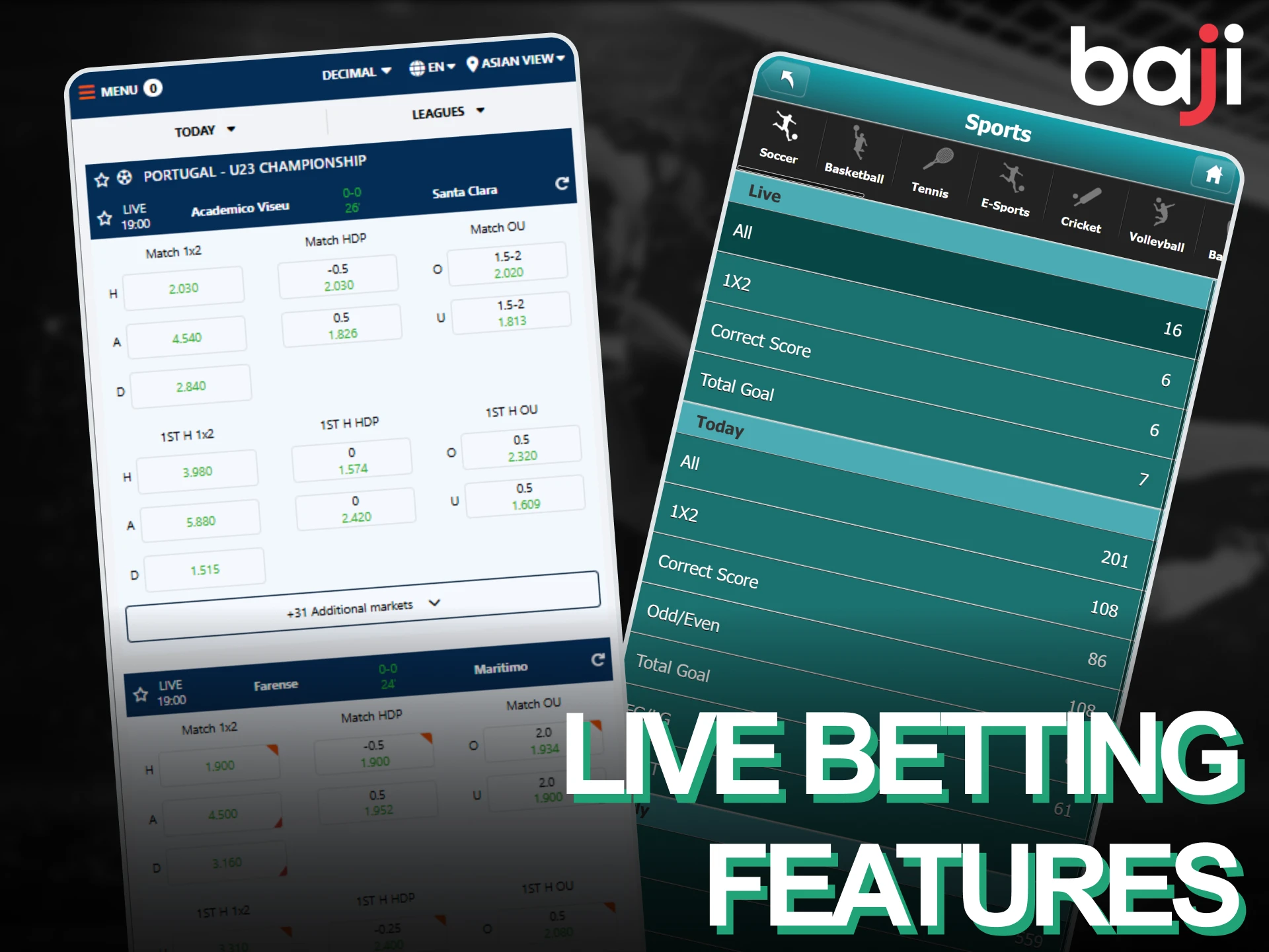 Take advantage of Baji Live’s dynamic live betting features to wager on matches in real time.