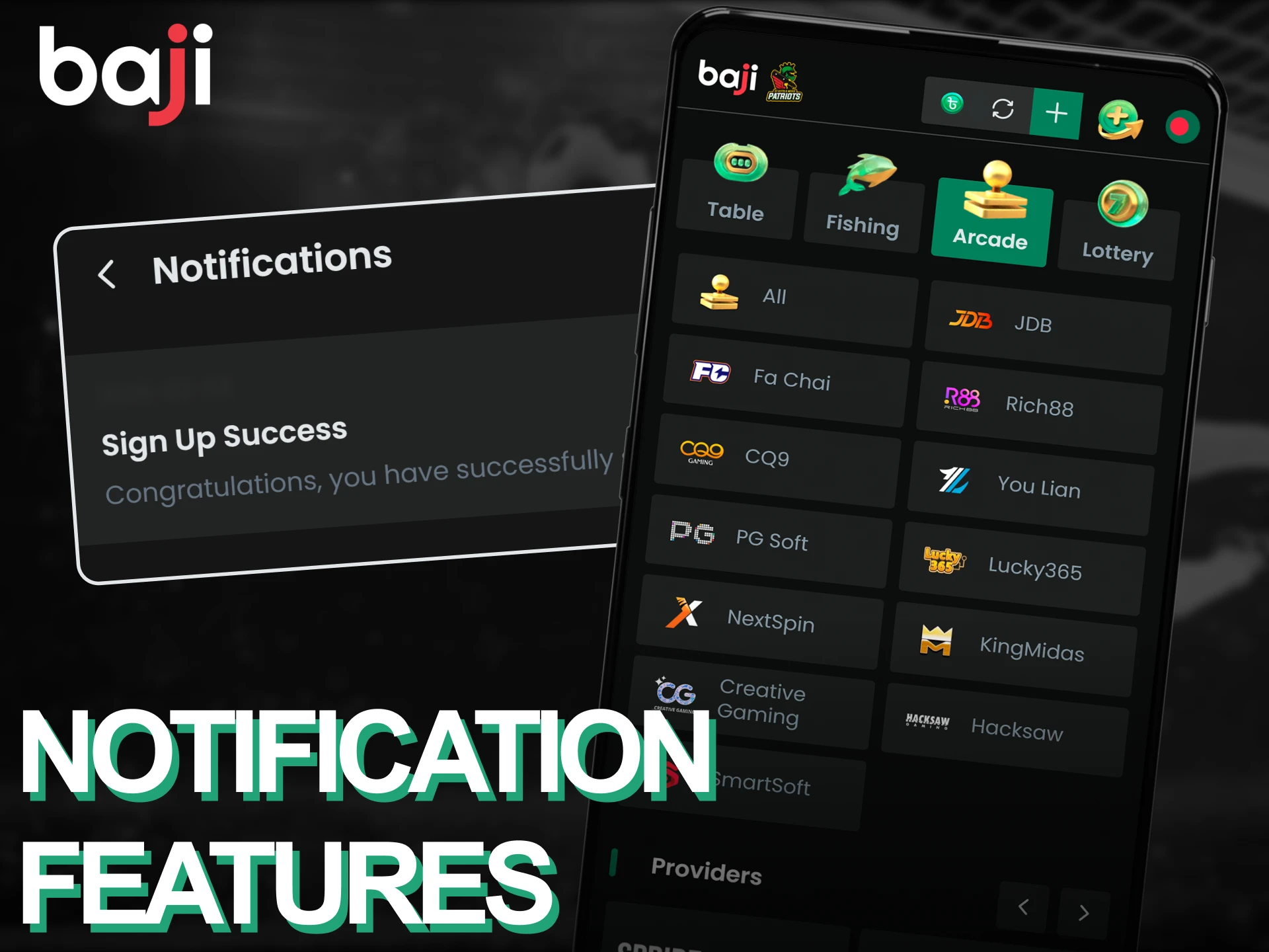 Stay informed with instant push notifications for betting results, upcoming match alerts, and exclusive Baji Live promotions.