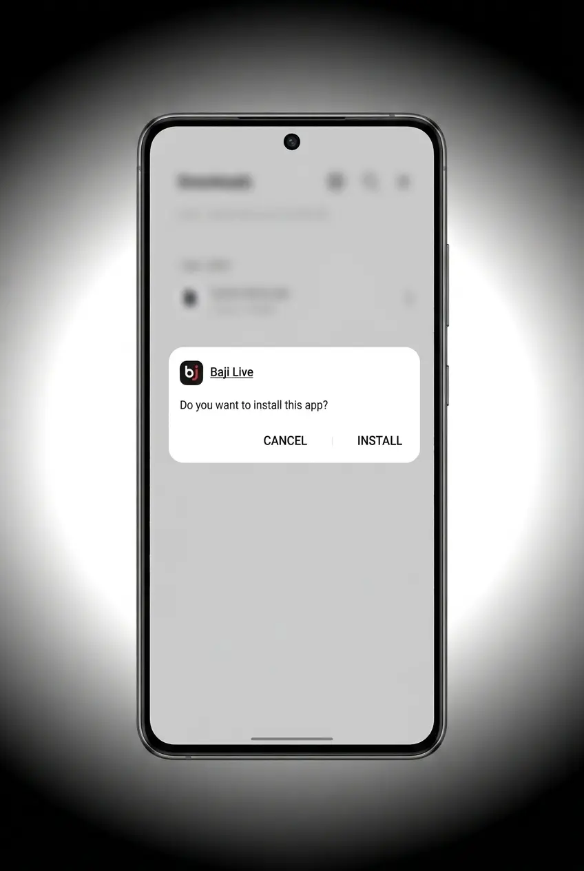 Step-by-step guide to download and install Baji Live APK on Android, covering settings, file manager, and login steps.