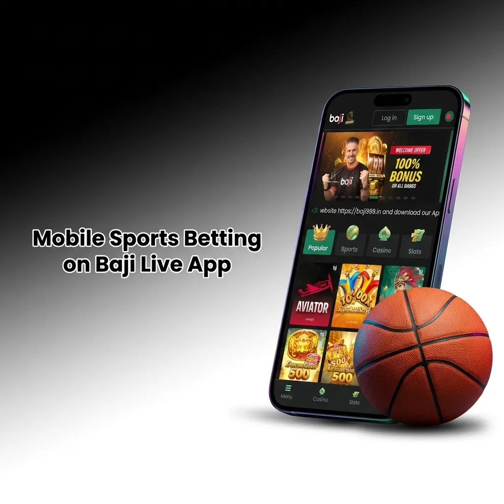 Baji Live app mobile sports betting interface showing cricket, football, kabaddi and 30+ sports with live odds