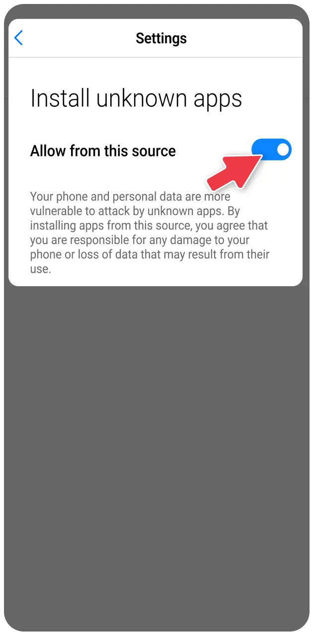Enable installation from unknown sources in your device settings to permit the Baji app setup.