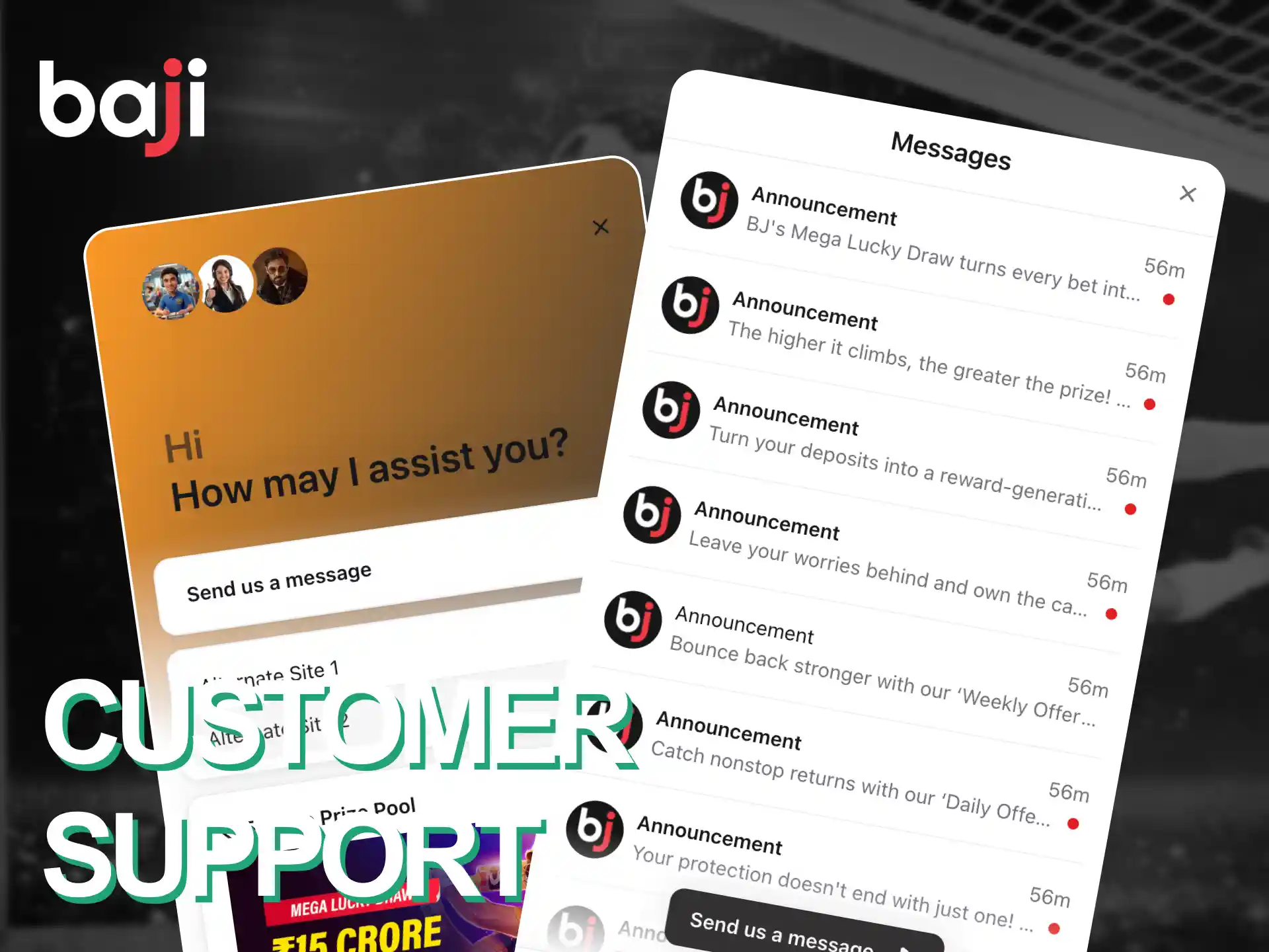 Get 24/7 assistance and solutions to any queries through Baji contacts and customer support.