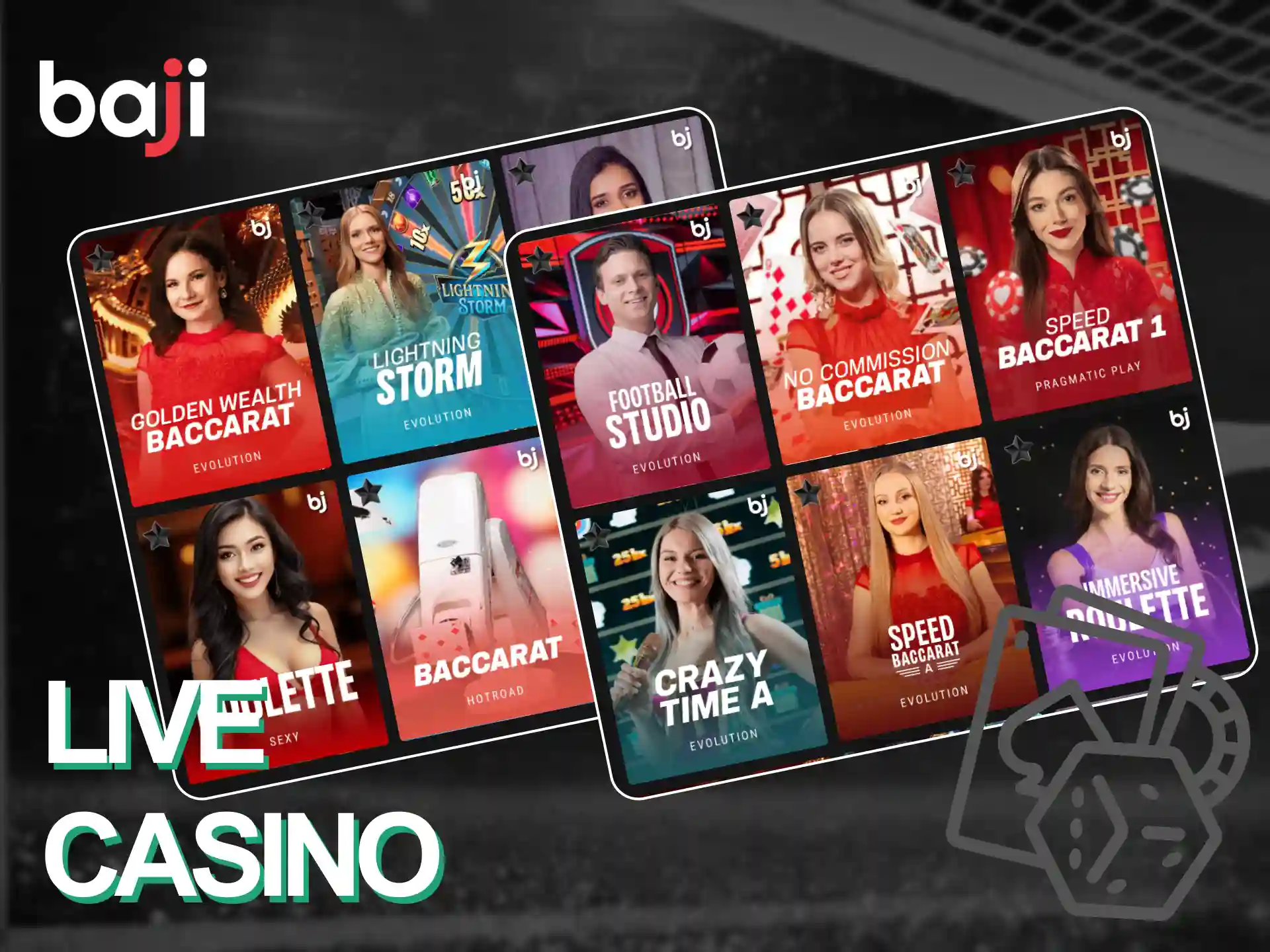 Play with real dealers and enjoy an immersive real-time casino environment at Baji Live Live Casino.